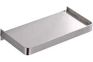 Biutimarden Mensola per Doccia Senza Foratura SUS 304 Acciaio Inox Autoadesivo Montaggio a parete Mensole Bagno Durevole Bagno Organizzatore Accessori(Spazzolato,19CM)