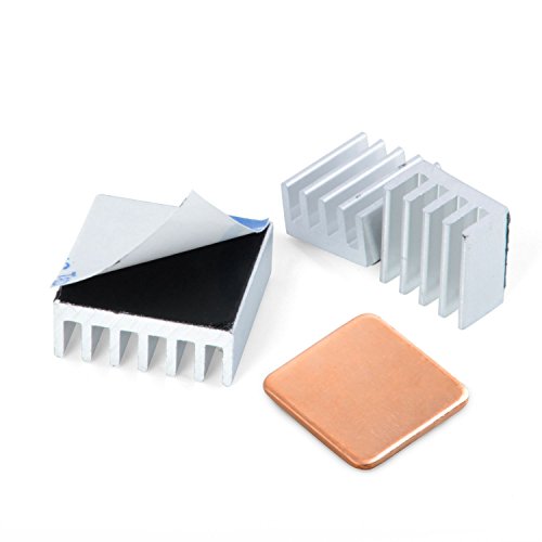 Aukru - Disipador de calor para Raspberry Pi  aluminio  3 unidades   color plateado