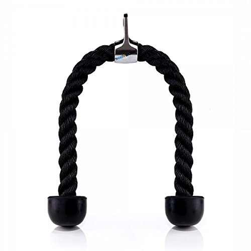 Bodyworks COMBI SET Fitnesszubehör für den Kabelzugturm für verschiedenste Übungen: 1x Trizepsseil, 1x Einhandseil, 1x Hand- und Fußschlaufe - 5