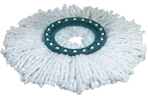 Leifheit 2 x Replacement Head Twist M Mop System Micro Duo Fibres for Effective Clean 33 cm Wide, 2 Pack Set, White, 0