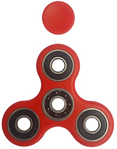 SD Emporium - Spinning Fidget Toy || Exceptional Hand Spinner with Si3N4 Hybrid Ceramic Bearing || BONUS: Concave Caps for Comfortable Grip and Smooth Table Spinning! (Red)