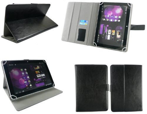 Emartbuy® Archos 101c Platinum 10.1 Zoll Tablet Universalbereich Schwarz Multi Winkel Folio Exekutive Case Cover Wallet Hülle Schutzhülle mit Kartensteckplätze + Schwarz Eingabestift - 2