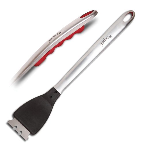 Jim Beam Grillbesteck mit gummierten Edelstahlgriffen im Geschenkset, 5 tlg. - 6