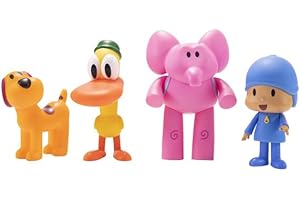 BANDAI - Pack de 4 Super Figuras Pocoyó y Sus Amigos FA77750, Juguetes de Plástico para Niños, Set Coleccionable de la Serie de Televisión, Muñecos de Juguete.