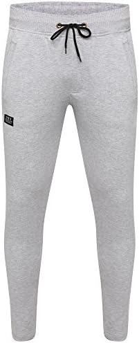 New Mens Casual Designer Skinny Grey Slim Fit Joggers Bottoms Trouser Pants (UK 28/30)