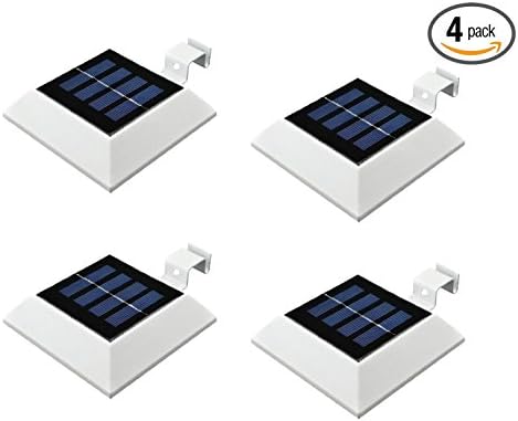 YINGHAO White Superbright 4 LED Solar Powered Lights for Gutters or Garden Fences (4pcs)