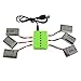 Produktbild Fytoo 6PCS 3.7V 240mAh Lipo Batterie und 6 in 1 Ladegerät für Hubsan H107 H107C H107L H107D JD385 JJ1000A H108C U816 WLtoy V252 RC Quadcopter Ersatzteile Modelle Flugzeug Batterie(Schwarz)