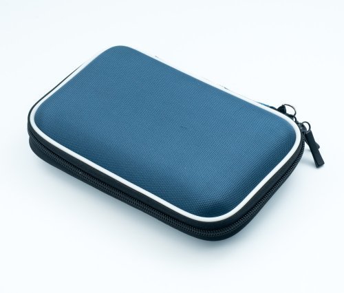 QUMOX Blau 2.5" HDD Tasche Hartschale für tragbare Festplatte Case Doppelverschlus