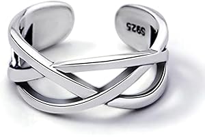 KFRS Sterling Silver Thumb Rings for Women S925 Silver Rings Cubic Zirconia Eternity Ring Minimalist Silver Ring Adjustable Open Ring for Girl