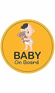 CVANU Baby On Board Kids Safety Warning Window Sign Sticker for Car PVC Vinyl CV03 (Pack of 2)(1)