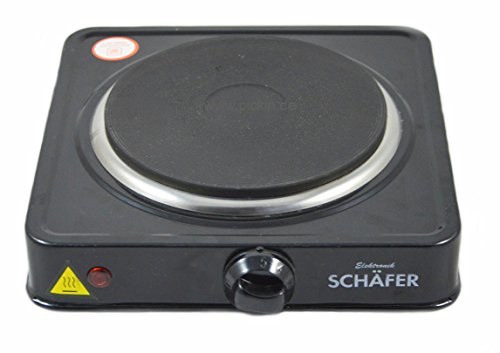 Kochplatte Einzelkochplatte 1000 Watt Schwarz oder Weiß Herdplatte Ø 155 mm (Schwarz) - 2