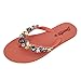 Produktbild Mode Damen Sommer Kristall Böhmischen Hausschuhe, Damen Rutschfeste Flip-Flops Sandalen,Frau Lässige Strand Hausschuhe Freizeitschuhe Damenschuhe (38 EU, orange)