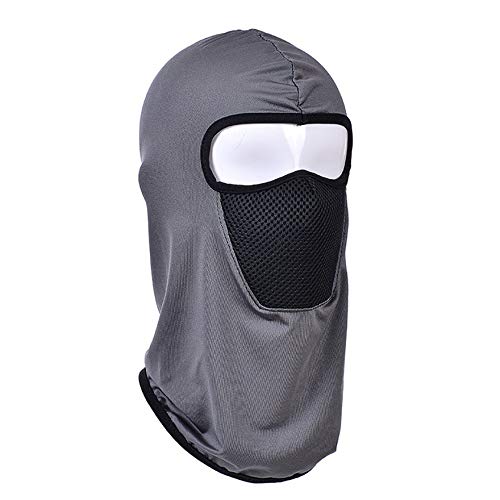Bigherdez Été Masque d'équitation Étanche Protection extérieure Visage Coupe-Vent Chaleur Froid Couvre-Chef Filtre Masque Chapeau - Gris