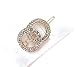Sparkly Cyrstal Interlooped Round Hair Grip Clip Gold Tone Hair Jewellery SMALL