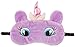 Produktbild Niedliches Tier Flaumig NEUHEIT Schlaf, Augenmaske, Augenbinde mit 3D Ohren, Einhorn, Kuh, Pinguin, Eisbär, Französische Bulldoge oder Rentier - lila Einhorn, One size
