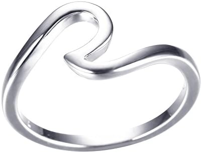 Rongxing 925 sterling silver Wave geometry chic ring,Professional for female friends ready to give their own gifts