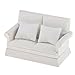 Produktbild Gazechimp Miniatur Zweisitzer Couch Sofa Wohnzimmermöbel für 1/12 Puppenhaus Puppenstube Dekoration - 13,2 x 6,5 x 7,8 cm - Weiß