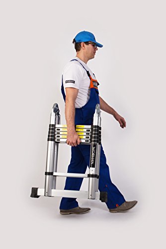 WORHAN® 3.2m TELESKOPLEITER 2 in 1 ANLEGELEITER KLAPPLEITER ALU TELESKOP LEITER MULTIFUNKTTIONS LEITER 320cm K3.2 (..3.2m B-Line+Tasche) - 6
