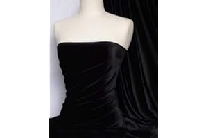 Velvet/Velour 4 Way Stretch Spandex Material | Soft Furnishing, Craft Velour & Dressmaking Fabric | Same Day Dispatch | Sold by The Metre | by Tia Knight Q559 (Black)