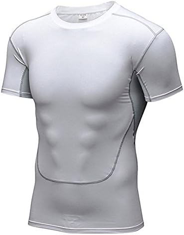ECHIDNA Men's Sports Summer Quick Dry Gym Fitness Workout Clothes T-Shirt Slim Fit Top