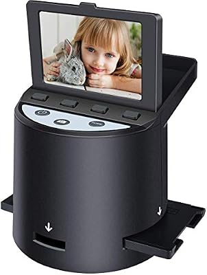eyesen Scanner de Diapositives et Films 22 MP, 35mm, Super 8, 110 et 126 Negatives and Slides to JPEG, avec 3.5'' Écran,Prend en Charge Windows XP/Vista / 7/8/10/ Mac
