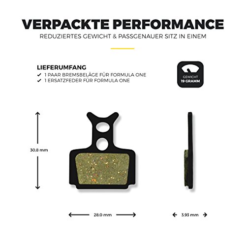 Formula TheOne MegaOne Oval Mega RX R1 R1R T1 C1 Cura RO Bremsbeläge für MTB Mountainbike Scheibenbremse Organic Beläge Bike Bremse Bremsbelag | Gorilla Bikes High Performance Disc Brake Pad - 2