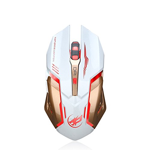 Preisvergleich Produktbild TRDCZ Wiederaufladbare T1 Wireless Silent LED Hintergrundbeleuchtung USB Optical Ergonomic Gaming Mouse,White