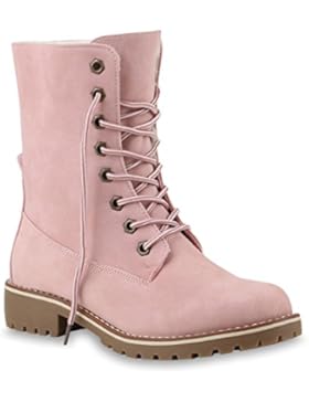 Stiefelparadies Warm Gefütterte Damen Stiefeletten Worker Boots Kunstfell Schuhe Flandell