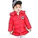 Produktbild Longra Winter Mantel Winterjacke Mädchen Neugeborenes kleikind Baby Outdoorjacken verdickte mit Kapuze Trenchcoat Outerwear Steppjacke warm Kapuzenjacke (Red, 90CM 2Jahre)