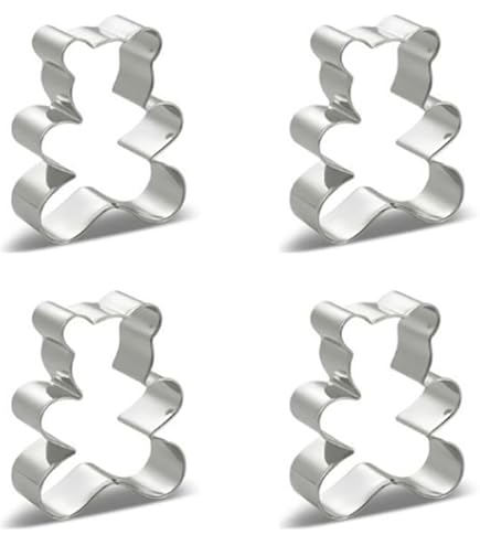 NA Set di 6 stampi per biscotti con orsetto in acciaio inox per cioccolatini, caramelle, gelatine, dolci, torte