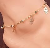 Horaire Fußkettchen Mode Palmenform Anhänger FußSchmuck Strand Schildkröte Fußkette Ketten für Freunde,Liebhaber Geburtstag Geschenk - 2