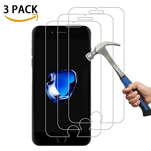 [3-Pièces] Verre Trempé iPhone 8 Plus / 7 Plus / 6s Plus / 6 Plus,Enshant iPhone 8 Plus / 7 Plus / 6s Plus / 6 Plus Verre Trempé Protection écran Protecteur d'écran Résistant aux éraflures