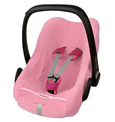 byboom – Housse d'été, déjà Housse en tissu éponge pour coque bébé, siège auto, par ex. Maxi Cosi Cabriofix, City, Pebble ; Conçu en Allemagne, fabriqué en UE, Couleur : Rose