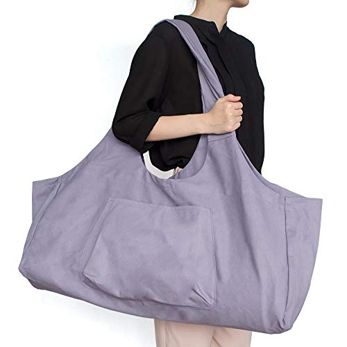 AUOKER Sac Tapis Yoga, 8oz Sac Transport Multifonctions de Yoga avec Grande Capacité et Poche Latérale - Léger, Durable, Résistant à la Saleté - Fit la Plupart des Tapis de Taille