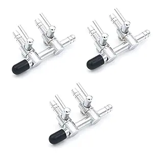 Aqua KT Aquarium Air Flow Line Level Tubing Control Valve, 2-Way 5mm Outlet, Air Pump Accessory for Fish Tank, Pack or 3