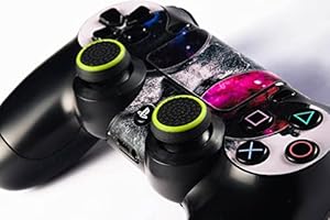 G-MOTIONS - Protezione Joystick per Playstation Xbox SWTICH - Thumbstick Protezione in silicone di alta qualità con materiale antiscivolo al centro (Nero Verde)