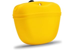 AUDWUD - Bolsa de Silicona para golosinas para Perros - Contenedor de adiestramiento portátil con Clip - Cómodo Cierre con Hebilla magnética y Clip para la Cintura - Sin BPA