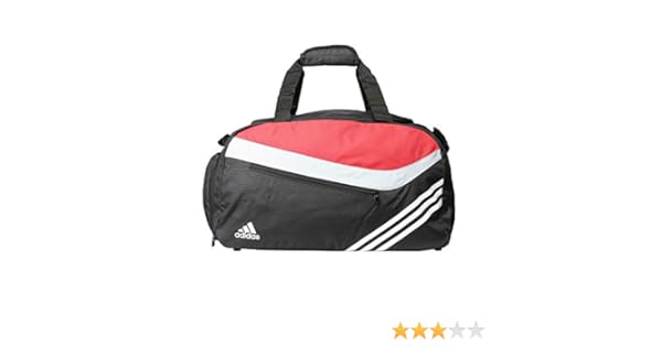 adidas black and red polyester duffle bag