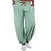 Produktbild OdeJoy Frau Langehose Beiläufig Stil Hoch Taille Sporthosen Yogahose Persönlichkeit Gürtel Jogginghose Casual Wild Breit Bein Hose Einfarbig Harem Hose Lose Trouser (Grün,4XL)