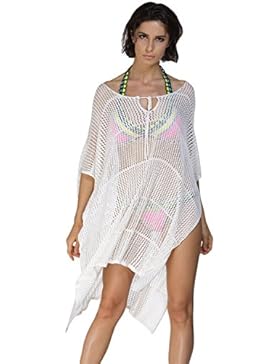 Nuovo da donna crema larghe a maglia cover Up Swimwear Beachwear estate Caftano taglia UK 10–18EU 40–46