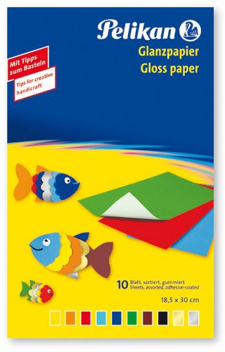 Pelikan 137935 - Glanzpapier gummiert, 10 Blatt
