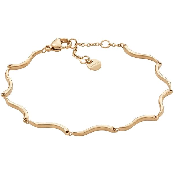 Skagen Bracciale Bangle In Acciaio Inossidabile Oro Rosa Per Donna, Chiusura A Gancio, 61x49.5mm, Regalo In Gift Box
