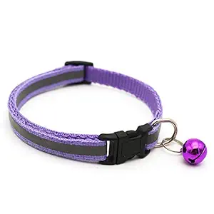 Pet Guard Adjustable Length Cat Collar with Bell, 10mm (Assorted) (Reflective Collar)