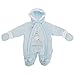 Baby Boys/Girls Stripy Zebra Hugs All In One Hooded Winter Snowsuit (Tiny baby) (Blue)