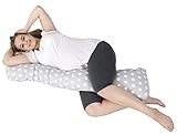 Schwangerschaftskissen Ruhekissen Kuschelkissen multifunktional groß bequem (Muster: getupftes Grau) - 4
