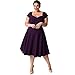 Produktbild LILICAT Übergröße Frauen Sommerkleider Cocktailkleid, Damen Plus Size Business Abendkleid V Neck Kurzarm Formell Solide Schaukelkleid (5XL, Lila)
