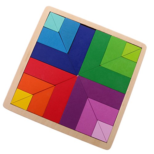 MagiDeal Enfants Tetris Coloré Puzzles en Bois Tangram Montessori Jeux éducatifs Casse-tête Modèles au Choix - # 1