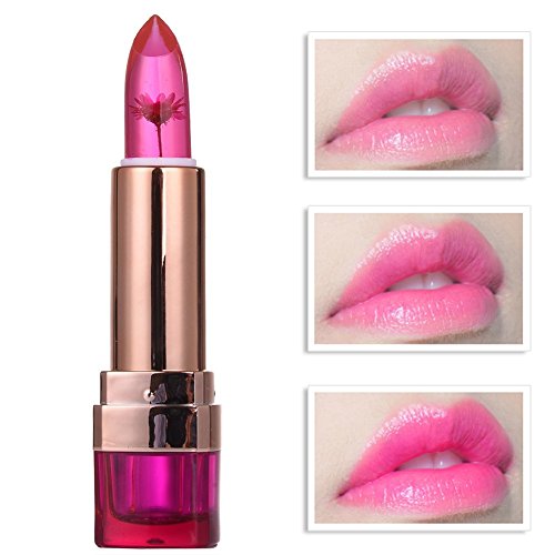 Jelly Transparente Blume Lippenstift Farbwechsel Temperaturänderung Lipstick Moisturizing Langlebigen Nicht Verblassen Lip Gloss Molie