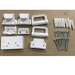 Repair Parts for PRObebi 360 Degree Retractable Baby Gate - Original Hardware Set (Including 1 Set Safety Gate Sockets + 1 Set Handle Attached to Mesh + 1 Set Baseboard Spacer)