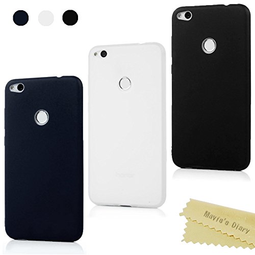 Funda Huawei P8 Lite 2017 Carcasa Silicona Gel Goma Flexible - Mavis s Diary Case Ultra Delgado TPU Cover Protectora para Huawei P8 Lite 2017 - Negra Trasl  cida Azul